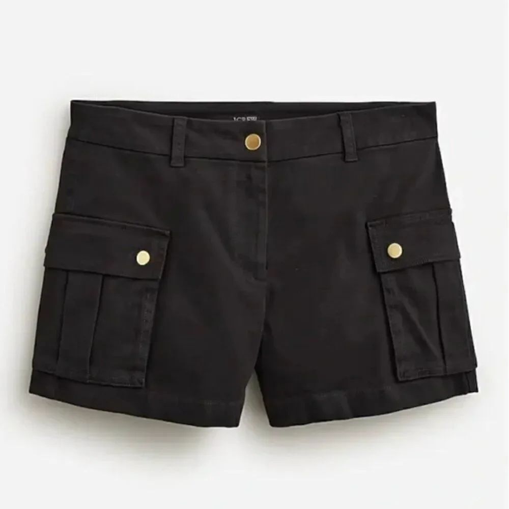 J. Crew Black 4" cargo chino short NWT size 2